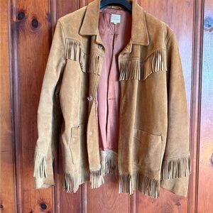 LEVI’S AUTHENTIC WESTERN WEAR SHORT HORN LEATHER JACKET WITH FRINGE